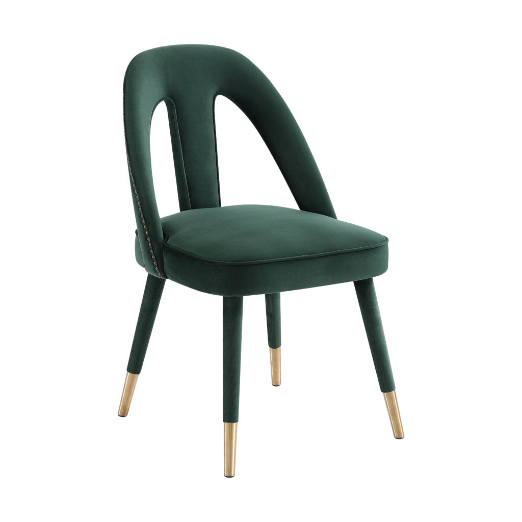 Forest Green Velvet Side Chair