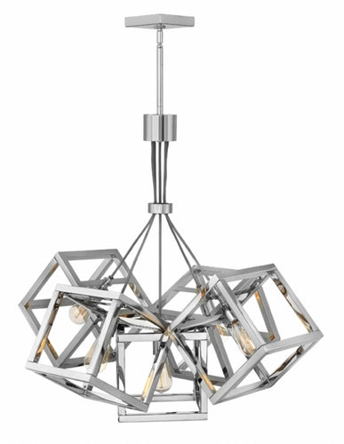 Polished Nickel Ensemble Stem Hung Single Tier Chandelier, Lighting, Laura of Pembroke