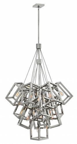 Polished Nickel Ensemble Large Foyer Pendant, Lighting, Laura of Pembroke