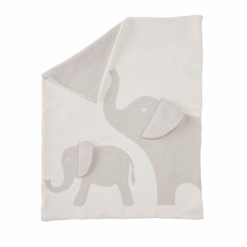 GREY ELEPHANT CHENILLE BLANKET
