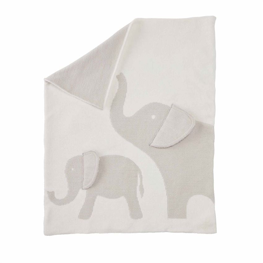 GREY ELEPHANT CHENILLE BLANKET