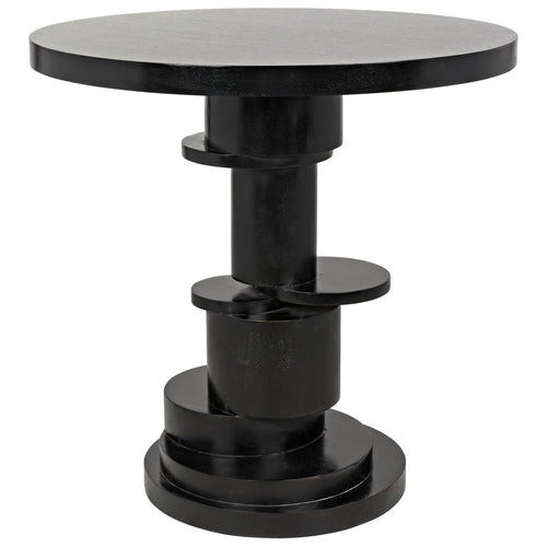 HUGO SIDE TABLE, HAND RUBBED BLACK