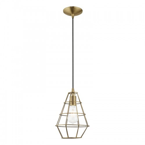 Geometric Shade Mini Pendants 1 Light Antique Brass Mini Pendant, Lighting, Laura of Pembroke