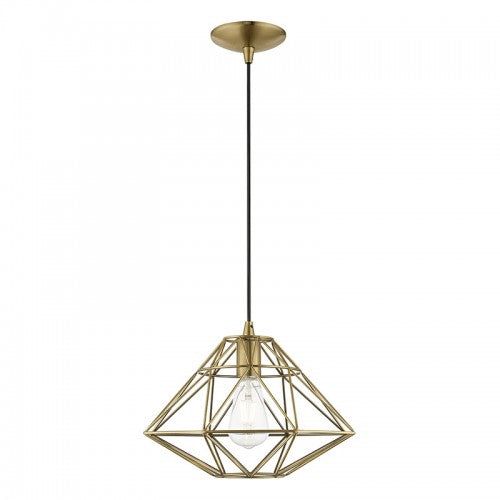 Geometric Shade Mini Pendants 1 Light Antique Brass Mini Pendant, Lighting, Laura of Pembroke