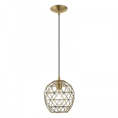 Geometric Shade Mini Pendants 1 Light Antique Brass Mini Pendant, Lighting, Laura of Pembroke