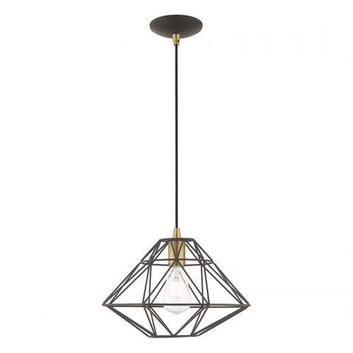 Geometric Shade Mini Pendants 1 Light Bronze Mini Pendant, Lighting, Laura of Pembroke