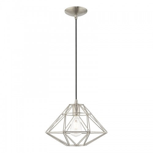 Geometric Shade Mini Pendants 1 Light Brushed Nickel Mini Pendant, Lighting, Laura of Pembroke