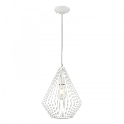 Geometric Shade Mini Pendants 1 Light White Mini Pendant, Lighting, Laura of Pembroke