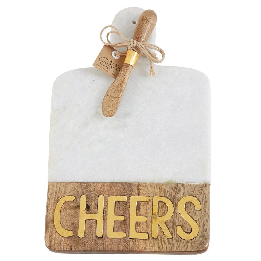 Gold Cheers Marble Board Set, Gifts, Mud Pie, Laura of Pembroke