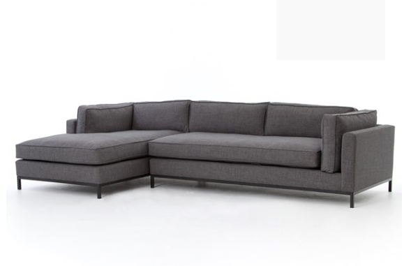 GRAMMERCY 2-PIECE RIGHT CHAISE SECTIONAL, BENNETT CHARCOAL