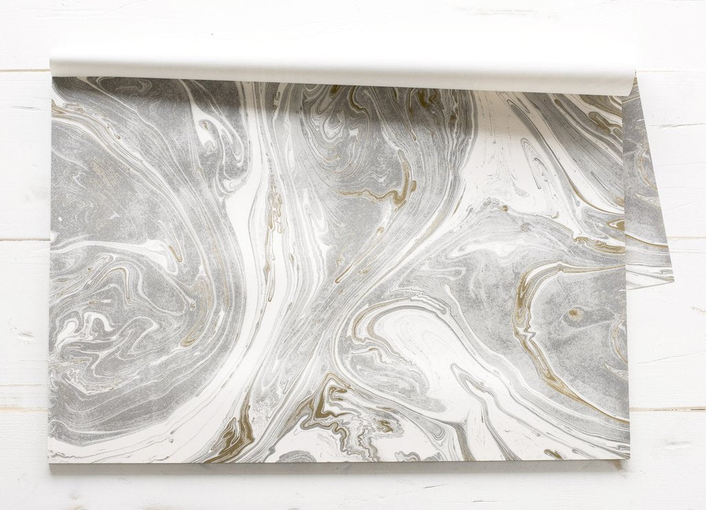 Gray & Gold Marbled Paper Placemats