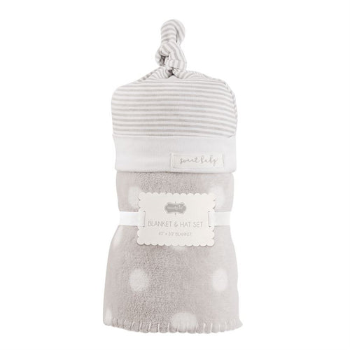 Gray Sweet Baby Hat and Blanket Set, Baby, Mud Pie, Laura of Pembroke