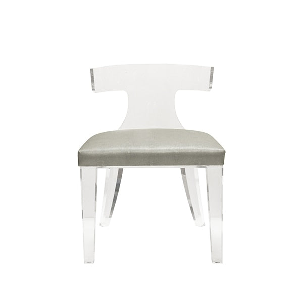 Acrylic Chair with Grey Cushion 