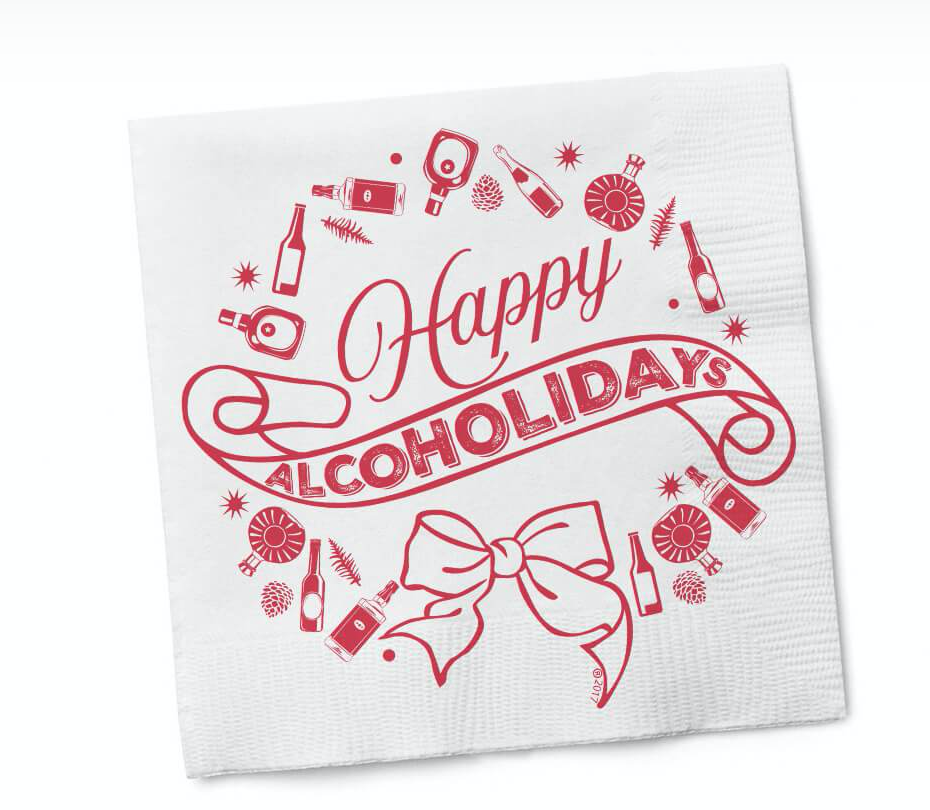 Happy Alcoholidays Cocktail Napkins