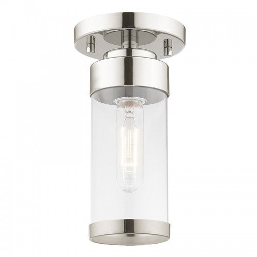 Hillcrest 1 Light Polished Chrome Ceiling Mount, Lighting, Laura of Pembroke