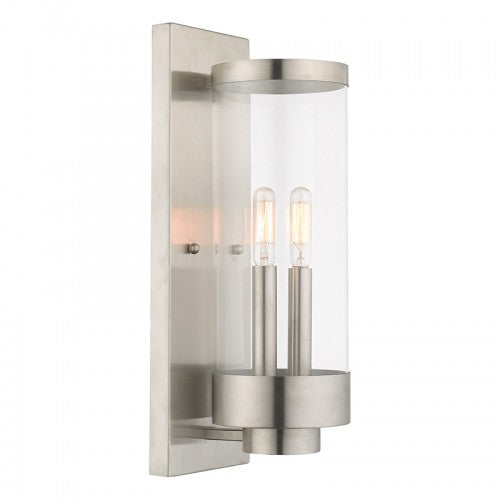 Hillcrest 2 Light Brushed Nickel Wall Lantern, Lighting, Laura of Pembroke