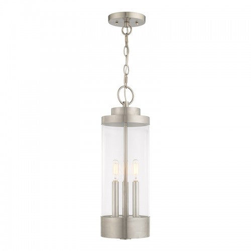 Hillcrest 3 Light Brushed Nickel Pendant Lantern, Lighting, Laura of Pembroke