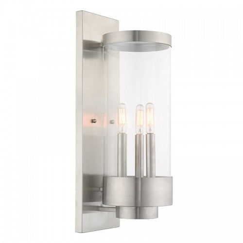 Hillcrest 3 Light Brushed Nickel Wall Lantern, Lighting, Laura of Pembroke