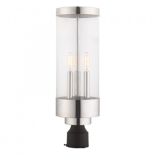 Hillcrest 3 Light Polished Chrome Post Top Lantern, Lighting, Laura of Pembroke