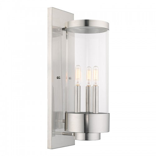 Hillcrest 3 Light Polished Chrome Wall Lantern, Lighting, Laura of Pembroke