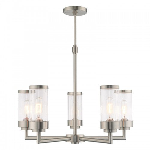 Hillcrest 5 Light Brushed Nickel Chandelier, Lighting, Laura of Pembroke