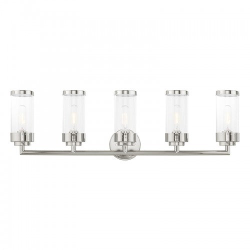 Hillcrest 5 Light Polished Chrome Bath Vanity, Lighting, Laura of Pembroke