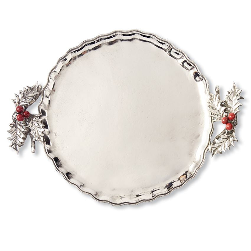 Holly Metal Serving Tray, Gifts, Mud Pie, Laura of Pembroke