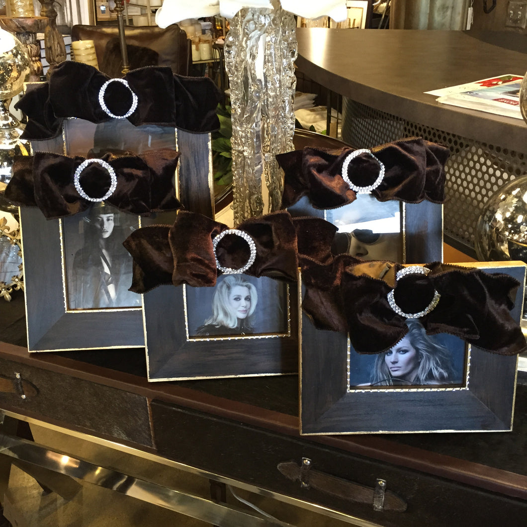 Brown Velvet Bow Frame, Home Accessories, Laura of Pembroke