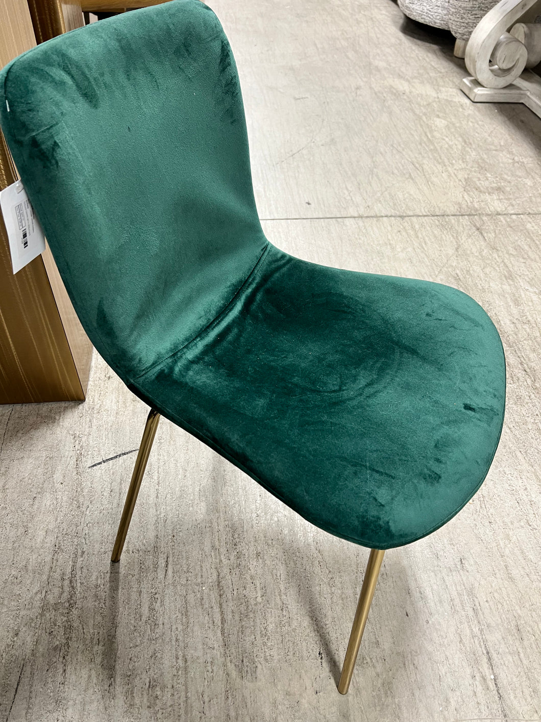 GREEN CHAIR WITH GOLD LEGS