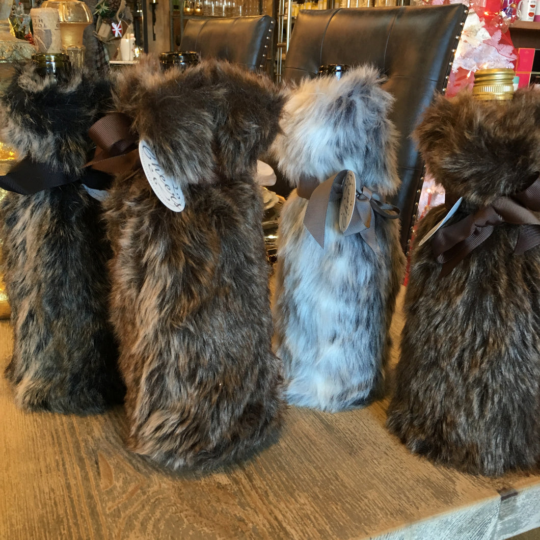 Faux Fur Wine Bottle Bag, Gifts, Laura of Pembroke