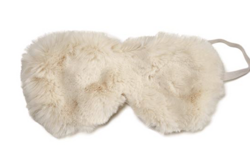 IVORY MINK FAUX FUR EYE MASK