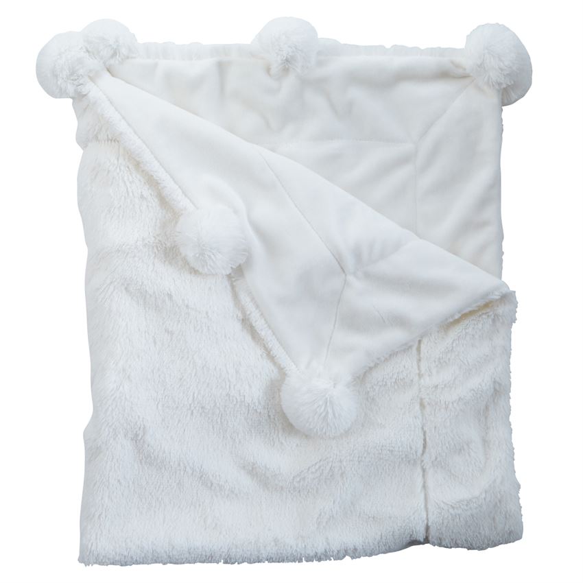 IVORY POM POM BLANKET