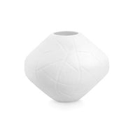 WHITE ETCHED GLASS VASE