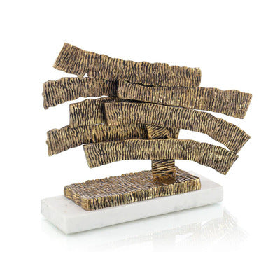 CRINKLE SWOOSH SCULPTURE, BRASS