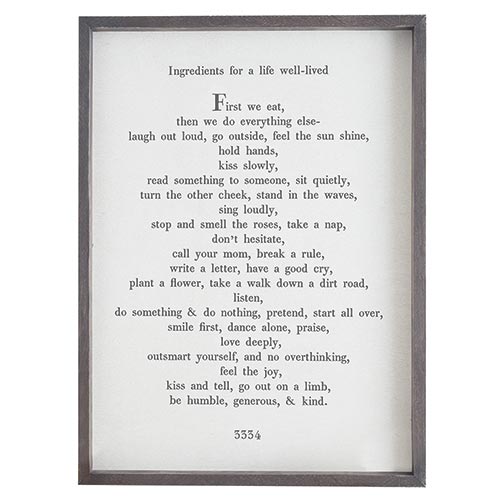 FIRST WE EAT FRAMED ART