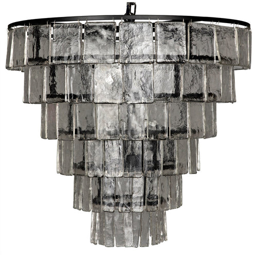 CARNEGIE CHANDELIER, BLACK STEEL