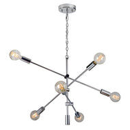 Chrome 6 Light Chandelier, Lighting, Laura of Pembroke