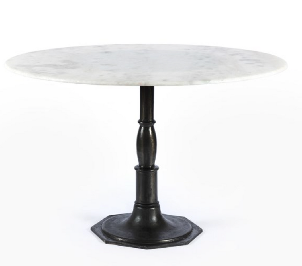 LUCY ROUND DINING TABLE-MARBLE/CARBO