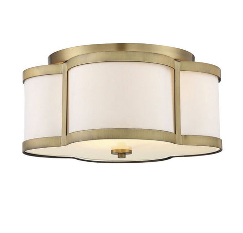 Lacey 3 Light Warm Brass Semi Flush