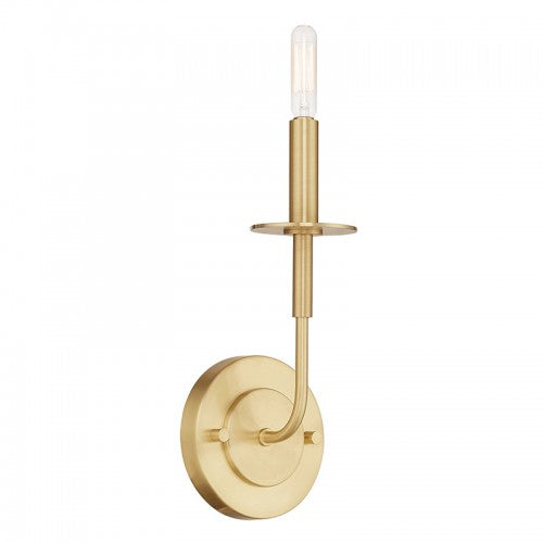 Lisbon 1 Light Satin Brass Wall Sconce, Lighting, Laura of Pembroke