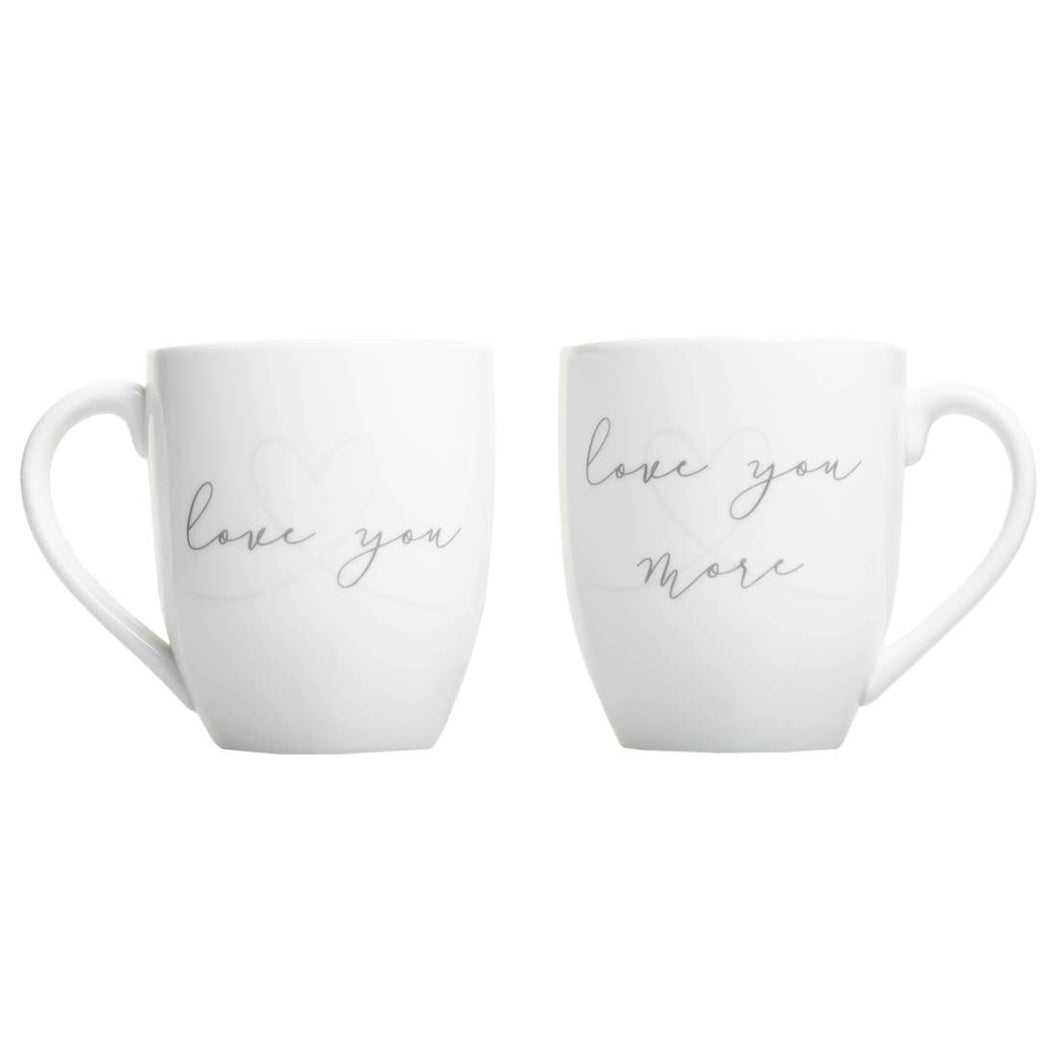 Love You/Love You More Wedding Mug Set