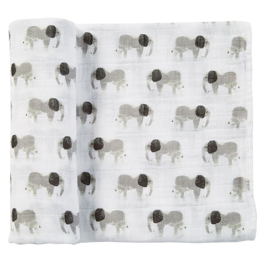 MUSLIN ELEPHANT SWADDLE BLAN