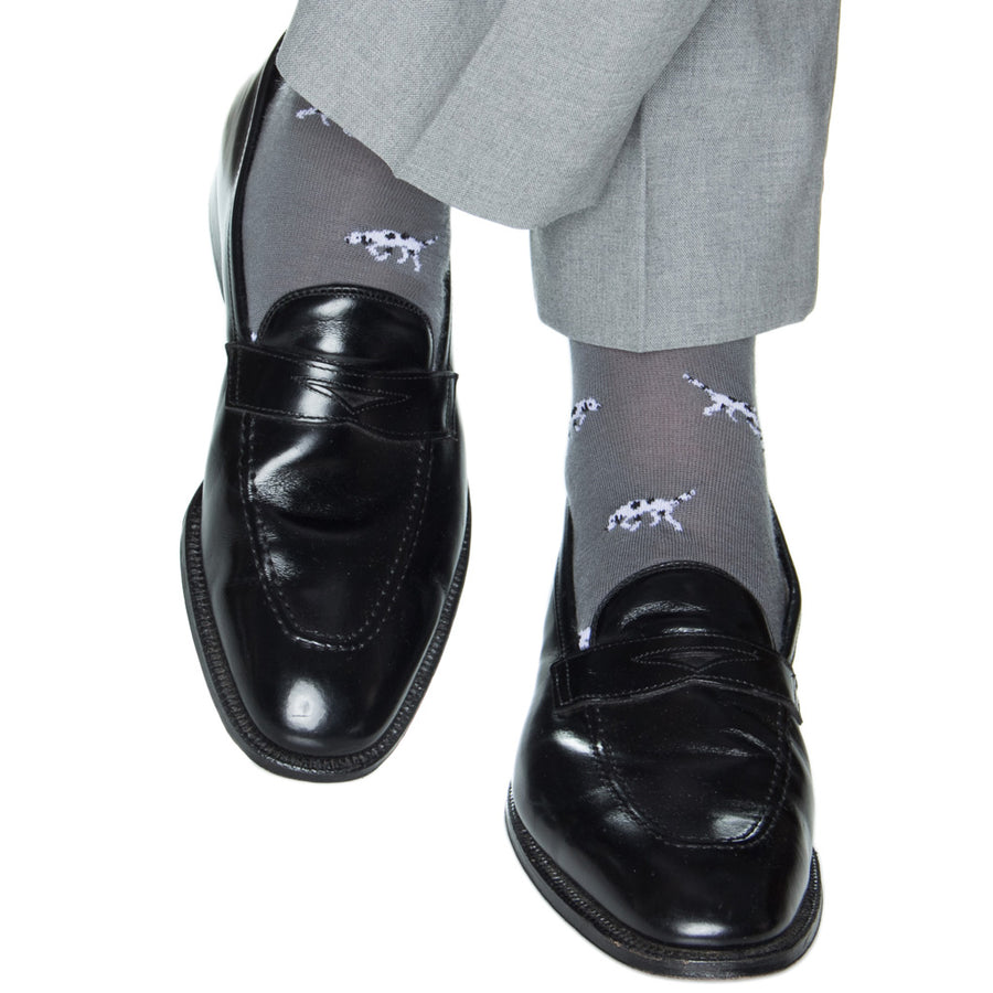 GREY BIRD DOG WOOL MC SOCK