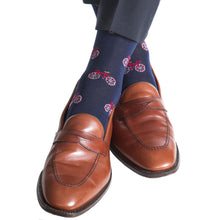 CLASSIC NAVY RED BIKE OTC SOCK