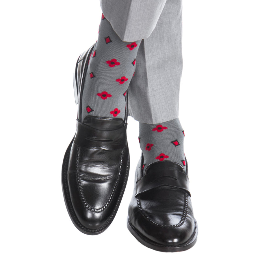 STEEL GREY W/NEATS MC SOCK