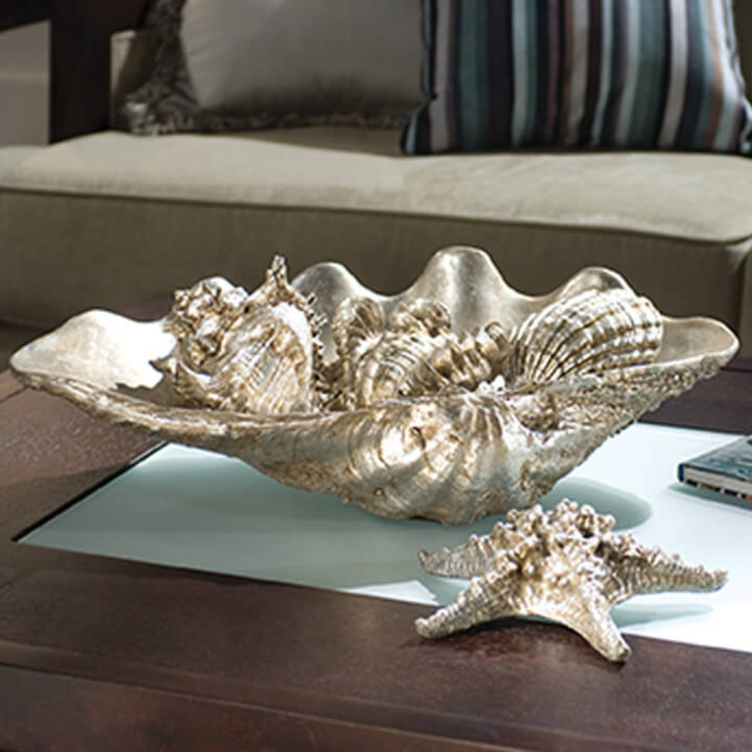 Clam Shell with Small Silver Shells - Home Accessories - Laura of Pembroke