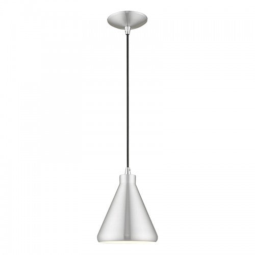 Metal Shade Mini Pendants 1 Light Brushed Aluminum Mini Pendant, Lighting, Laura of Pembroke