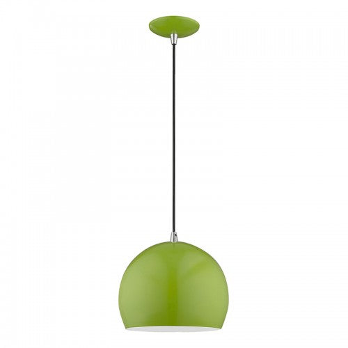Metal Shade Mini Pendants 1 Light Shiny Apple Green Mini Pendant, Lighting, Laura of Pembroke