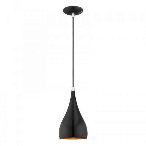 Metal Shade Mini Pendants 1 Light Shiny Black Mini Pendant, Lighting, Laura of Pembroke