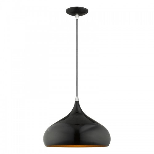 Metal Shade Mini Pendants 1 Light Shiny Black Mini Pendant, Lighting, Laura of Pembroke